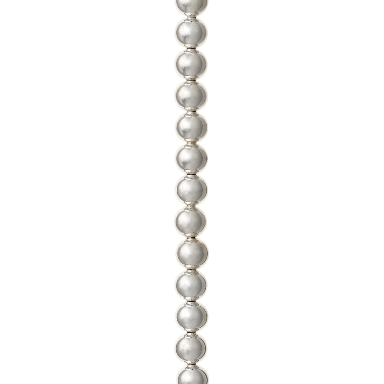 Sterling Silver-Plated Round Beads by Bead Landing™